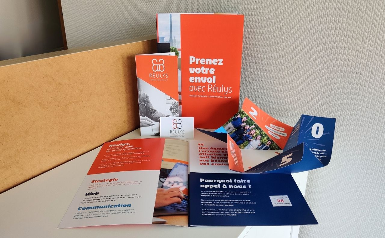 Différents supports prints réalisés par Réulys.