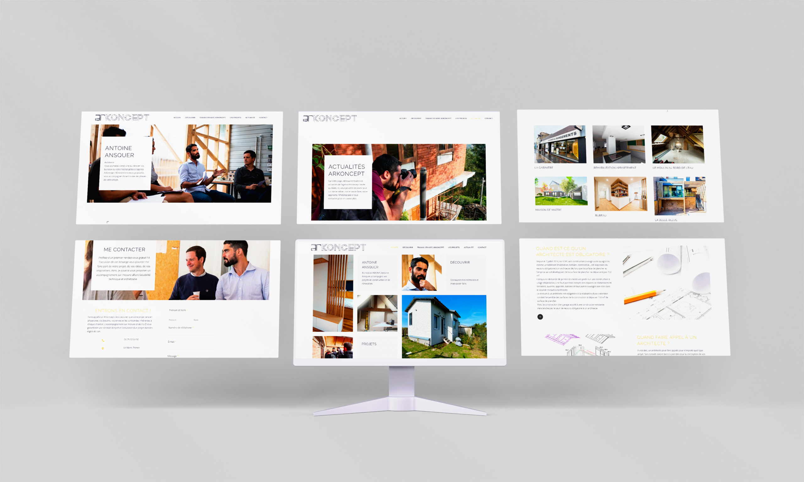 mockup du site web de Antoine Ansquer architecte