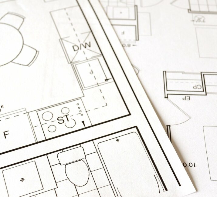 zoom sur des plans de Antoine Ansquer architecte