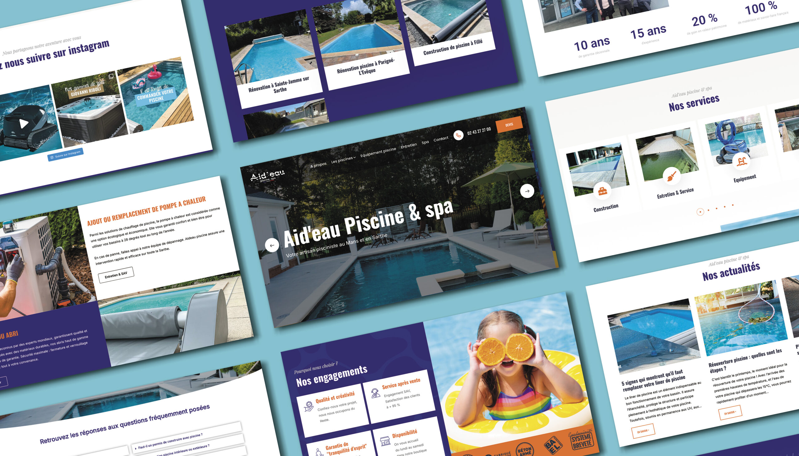 Mockup site internet Aid'eau Piscine & Spa
