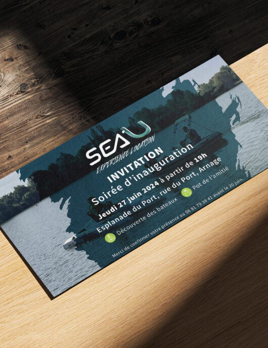 Mockup invitation Sea'U Experience Location