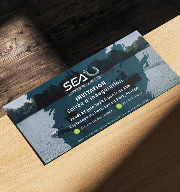 Mockup invitation Sea'U Experience Location