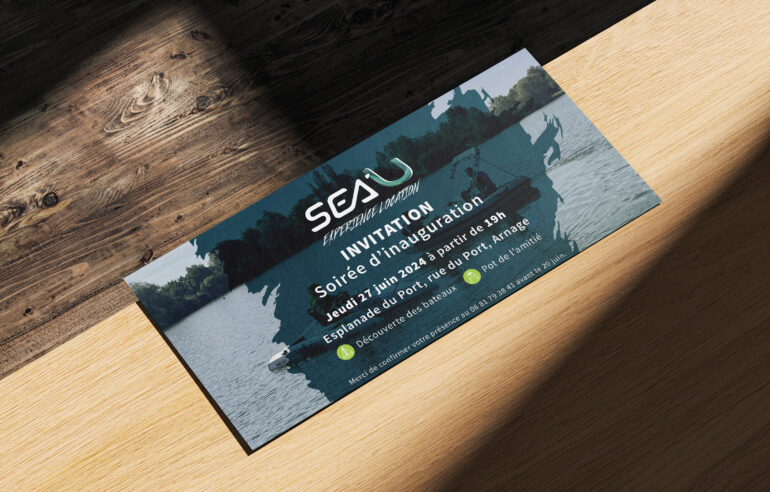 Mockup invitation Sea'U Experience Location
