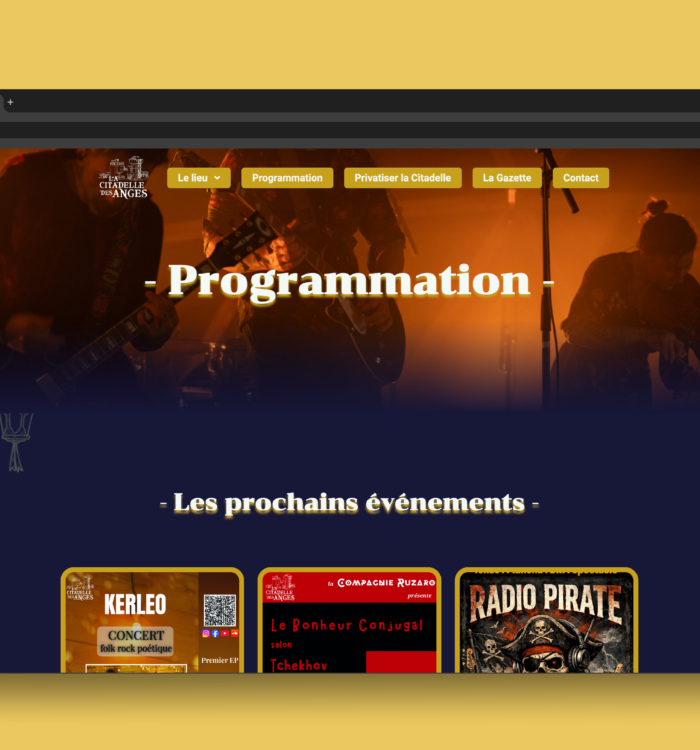mockup site La Citadelle des Anges