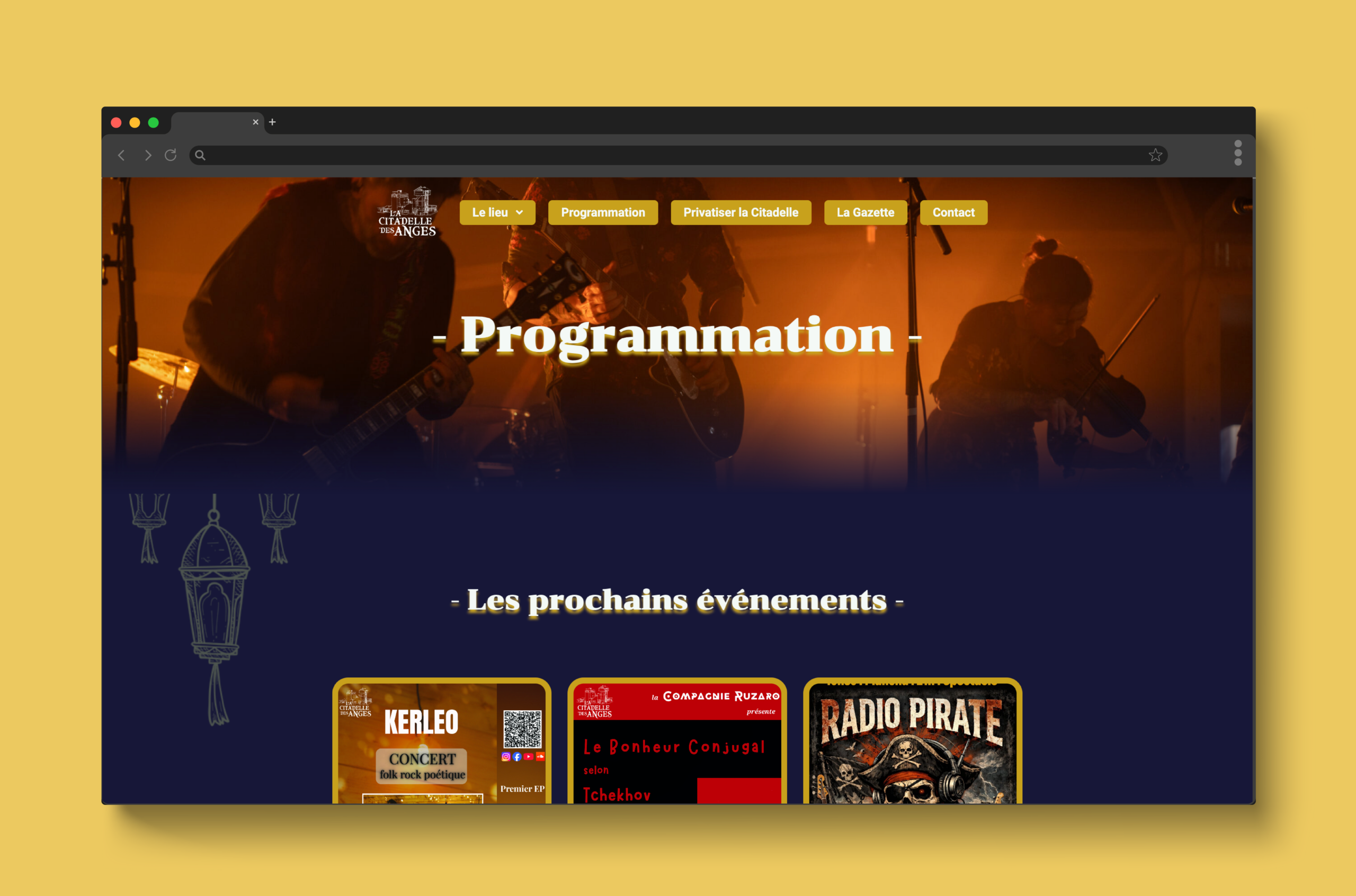 mockup site La Citadelle des Anges